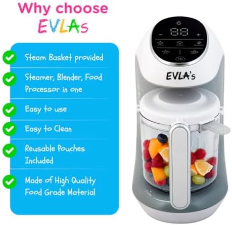 EVLA'S baby registry essential kitchen appliance showcasing the automated self cleaning mode layout