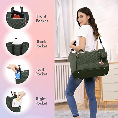Dikaslon olive green tote bag paired with matching pacifier case