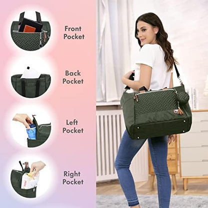 Dikaslon diaper bag tote showing studded feet at bottom