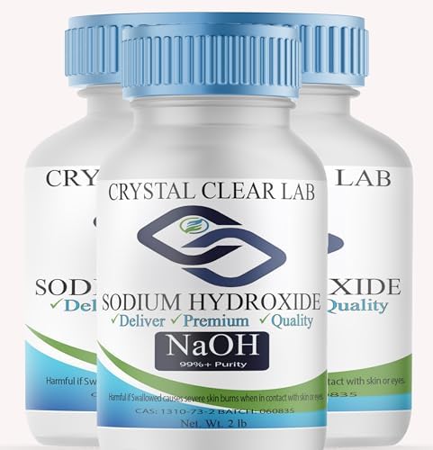 Close up view of the airtight tamper evident seal on the Crystal Clear Lab lye bottle.