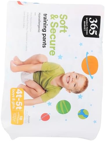 365 Whole Foods 4T 5T size training pants packaging showcasing hypo allergenic claim