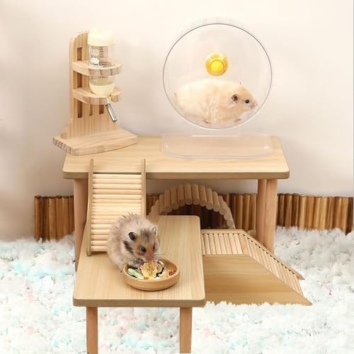 2-Piece Set Hamster Play Wooden Platform for Dwarf Syrian Hamsters Gerbils Mice Degus or Other Small Pets - Image 4