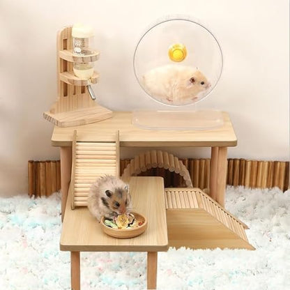 2-Piece Set Hamster Play Wooden Platform for Dwarf Syrian Hamsters Gerbils Mice Degus or Other Small Pets - Image 4