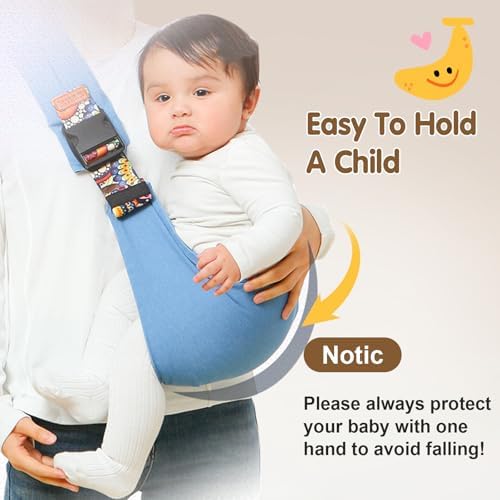 Yemyig portable baby sling showcasing the textured non slip hip seat for stable infant positioning.