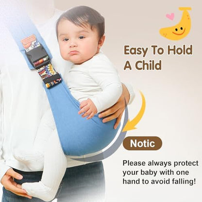 Yemyig portable baby sling showcasing the textured non slip hip seat for stable infant positioning.