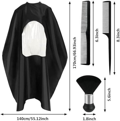 FEBSNOW salon hair cutting cape with adjustable elastic neckline for custom fit.