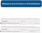 Disposable paper wound measurement tool with dedicated patient information writing space