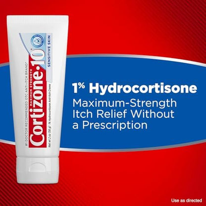 Maximum strength 1 percent hydrocortisone cream for hypoallergenic skin care needs.