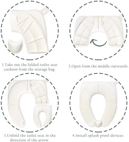 Compact DEEZOMO baby toilet trainer seat being packed easily inside a parent diaper bag