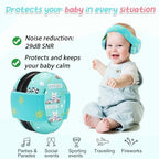Compact lightweight newborn noise reduction headphones folded for travel convenience