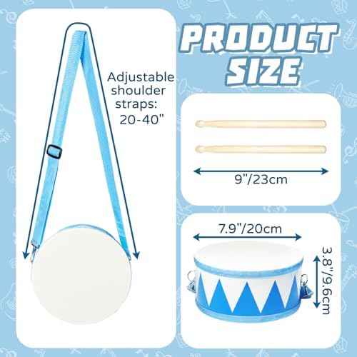 Xanllaxa toddler percussion toy showcasing the durable eight inch polyester leather drum head surface.