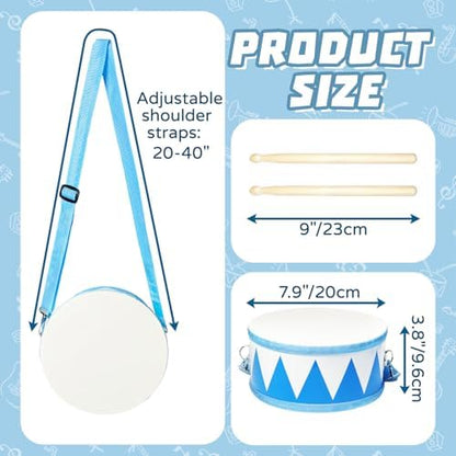 Xanllaxa toddler percussion toy showcasing the durable eight inch polyester leather drum head surface.