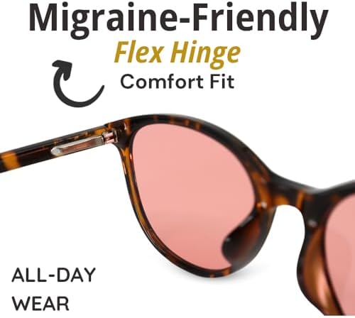 Close up of FL-41 rose tinted photochromic lenses