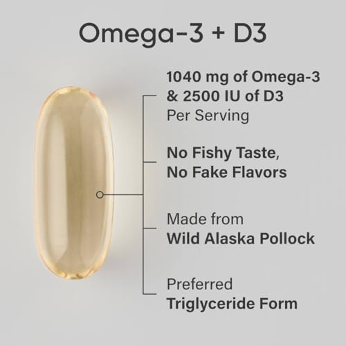Sustainably sourced wild Alaskan Pollock fish oil softgel bottle highlighting the IFOS five star certified seal.
