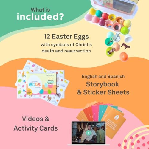 Bilingual English and Spanish illustrated Easter story booklet with stickers