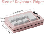 Close up view of the durable PBT keycaps on the mechanical stress relief desktop toy