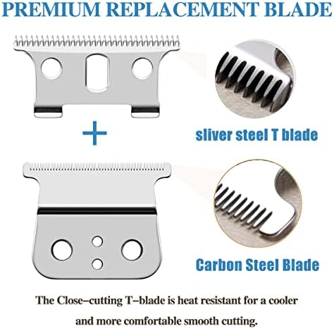 Close up of silver steel T blade for precision trimming
