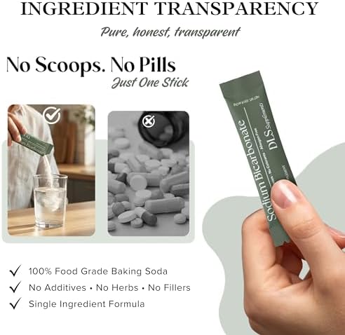 Back packaging of DLS sodium bicarbonate showing clean USP food-grade ingredients