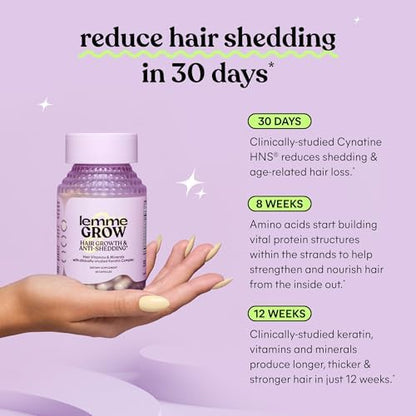Top view of Lemme Grow hair growth capsules bottle