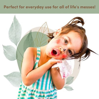 Back of Terra baby wipes pack with ingredient details