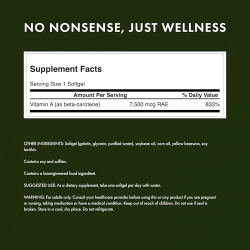 Swanson Vitamin A antioxidant supplement bottle side angle