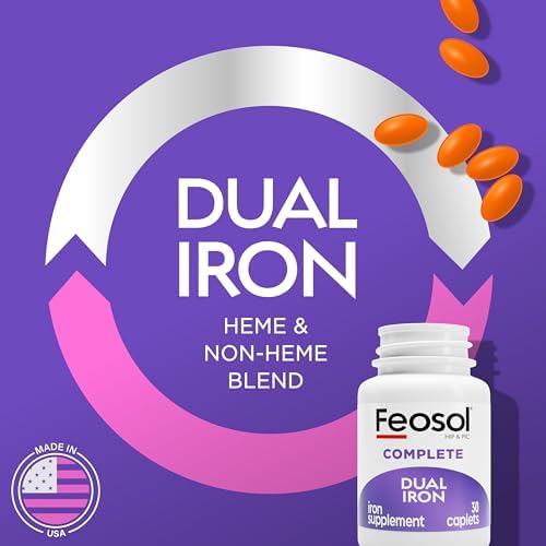 Feosol Complete Dual Action Heme and Non-Heme packaging side description panel
