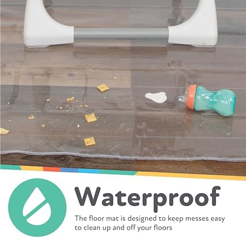 Authentic USA imported clear vinyl floor protector for stress free baby led weaning and self feeding