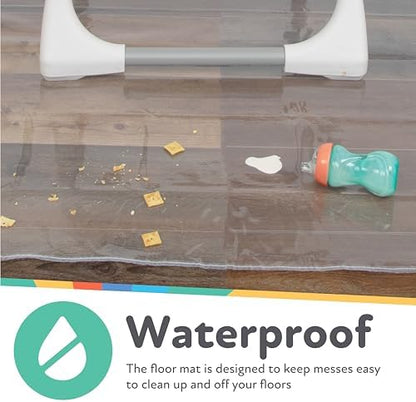 Authentic USA imported clear vinyl floor protector for stress free baby led weaning and self feeding