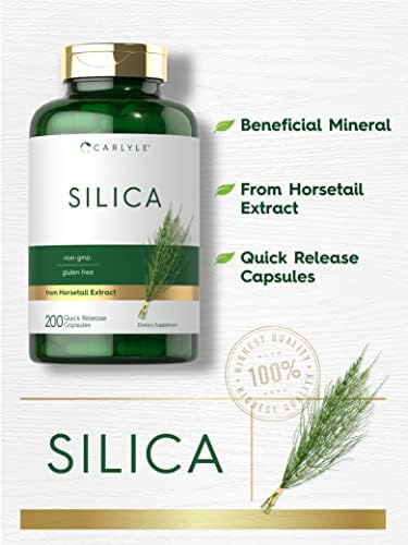 Side view of Carlyle Silica 200 capsules bottle