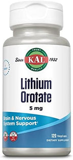 Kal Lithium Orotate 120 count bottle close up