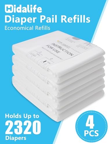 Hidalife four pack diaper trash bag liners stacked