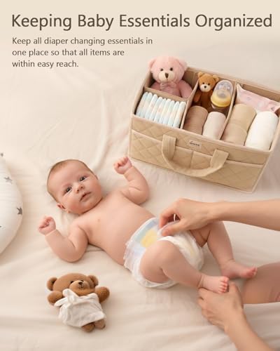Baobrava baby diaper basket with removable dividers