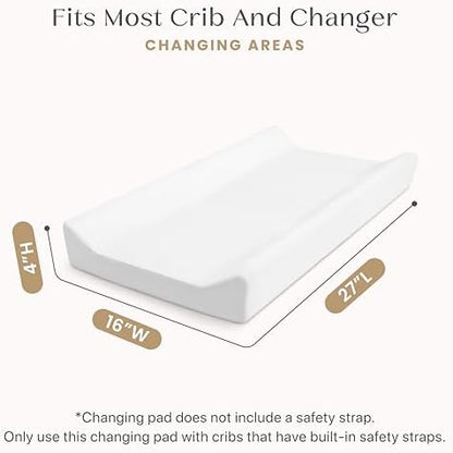 Side view showing contoured edges of Delta Children changing pad