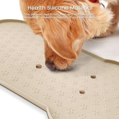 PWTAA cat and dog eating tray in neutral beige color