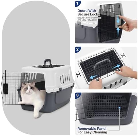 Miramingle heavy duty pet transport crate top entry door open