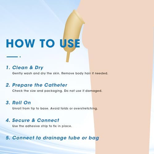 External Condom Catheters for Elderly Men Age 80, 20 Soft Latex, 5 Catheter Stabilization Device, 4000mL Overnight Catheter Bags x 1, 1000mL Urinary Leg Bags x 2, 2 Roll Tapes Set for Incontinence Men - Image 4