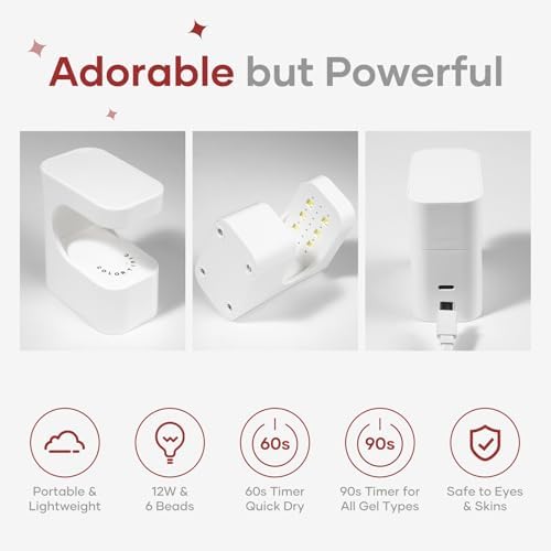 Zosppei travel size gel nail polish curing lamp with built in timers