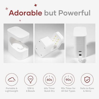 Zosppei travel size gel nail polish curing lamp with built in timers