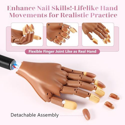Professional nail technician using Ipetboom practice model