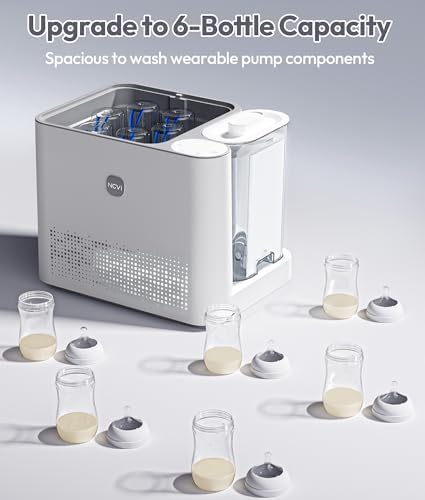 Hospital grade steam sterilizer for pump parts and infant accessories close up shot