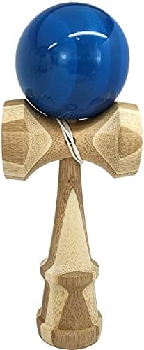 Full size bamboo kendama toy handle and ball detail