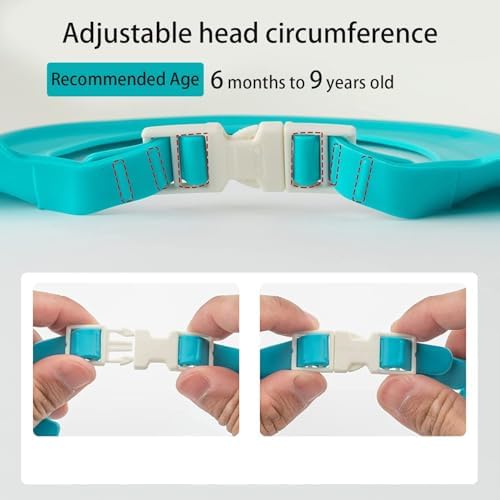 Waterproof baby bath hat with flexible rear sizing strap closure