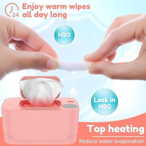 Baby wipe warmer in use during diaper changing setup