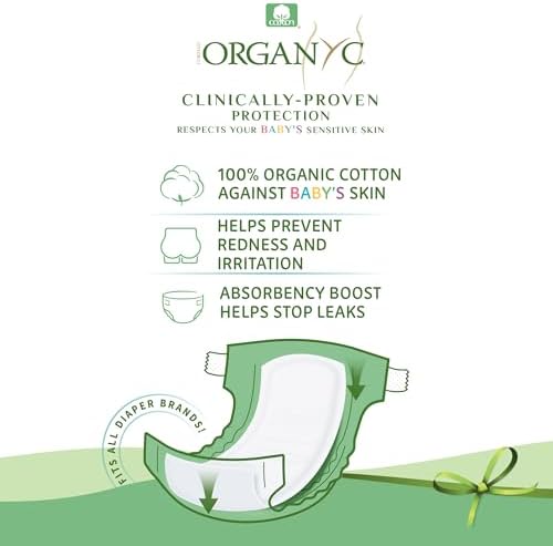 Organyc organic cotton baby diaper liner packaging details