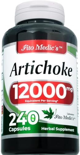 Fito Medics herbal supplement bottle highlighting 12000 mg potency serving details.