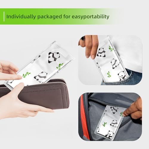 Toddler friendly panda patterned public restroom protection sheets pack of twenty pieces.