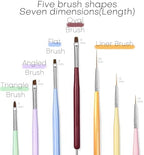7PCS Nail Art Brushes, Nail Design Painting Brush Set with Nail Polish Brush, Nail Liner Brush, Nail Extension Gel Brush, Builder Nail Gel Brush, and Multi-Size Dotting Pens for DIY Nail Art - Image 4