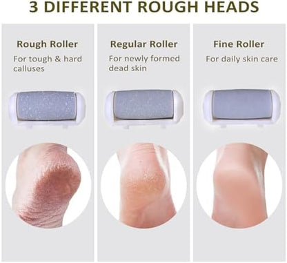 Side view of the portable rechargeable callus remover showing the USB charging port interface and sleek design.