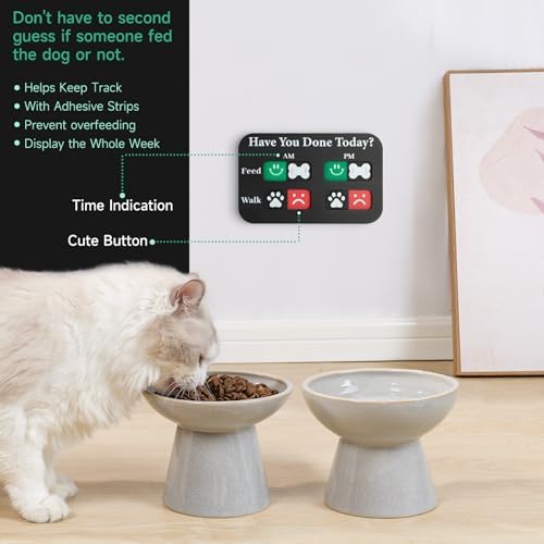 Black Yauyik AM PM dog feeding reminder for fridge
