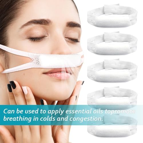 External nasal dressing holder for post-rhinoplasty recovery showing elastic strap detail.